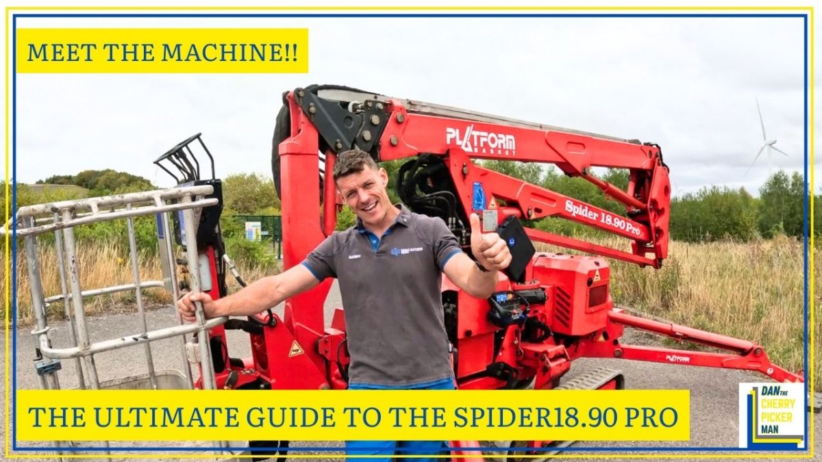 Tracked Spider Cherrypicker Photo show a red platform basket 1890 pro tracked spider cherrypickerset up with the out riggers down ready doe work